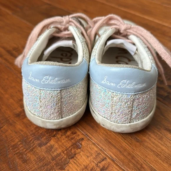Sam Edelman Girl's Aubrie Glitter Sneakers, Size 2 - Picture 3 of 7